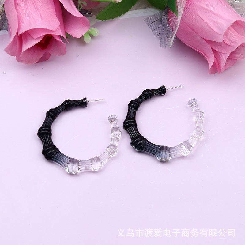 Wholesale Color Contrast Painted Slub Acrylic Earrings